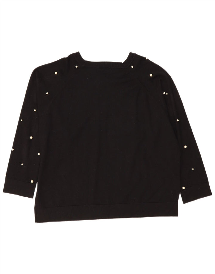 Zara - Jersey extragrande con cuello barco para mujer, talla 40, talla M, color negro