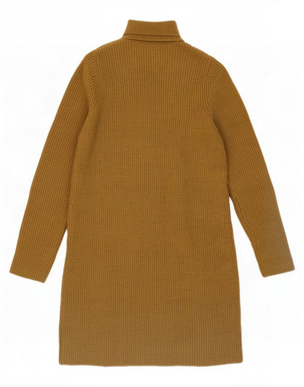 Zara Vestido tipo jersey de manga larga para mujer UK 6 XS Caqui Acrílico