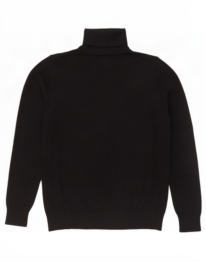 Massimo Dutti Jersey de cuello vuelto para mujer UK 44 Large Seda Negra