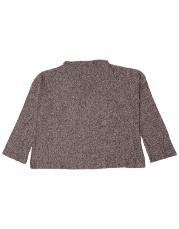 Zara Mujer Top Extragrande Manga Larga UK 40 Pequeño Gris Moteado