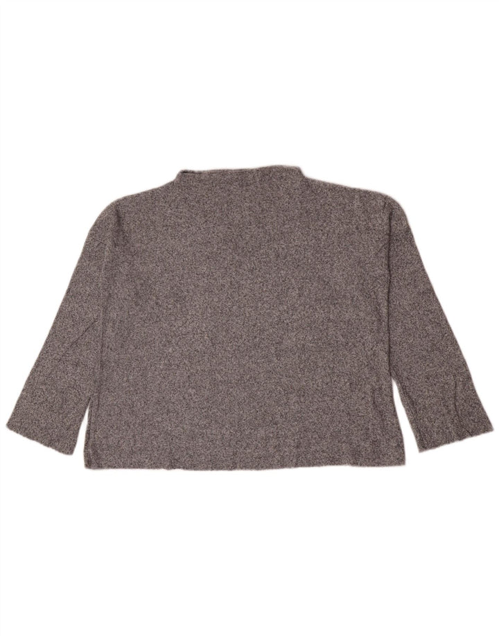 Zara Mujer Top Extragrande Manga Larga UK 40 Pequeño Gris Moteado