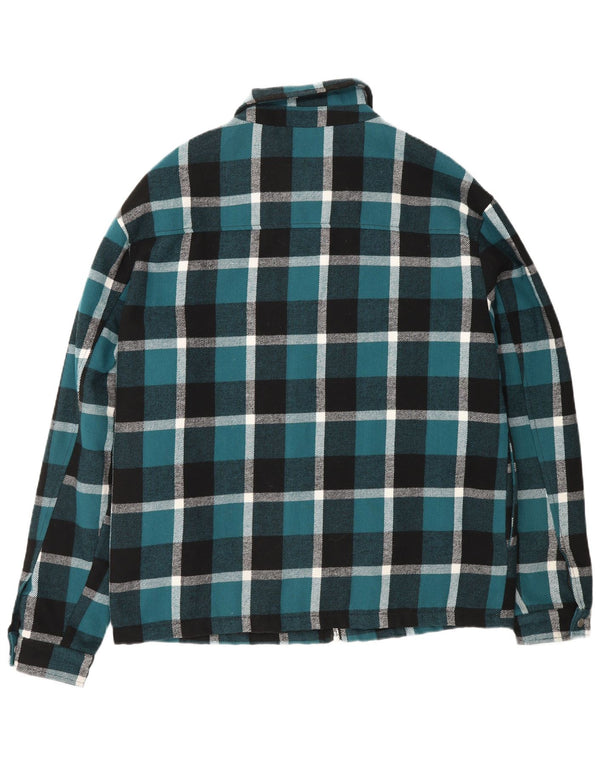 ZARA Chaqueta bomber para hombre UK 40 Poliéster a cuadros azul grande