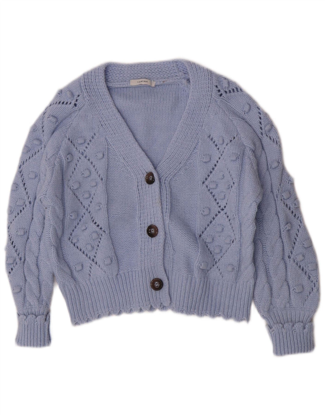 Lumina - Cárdigan para mujer, talla 40, talla grande, poliamida azul