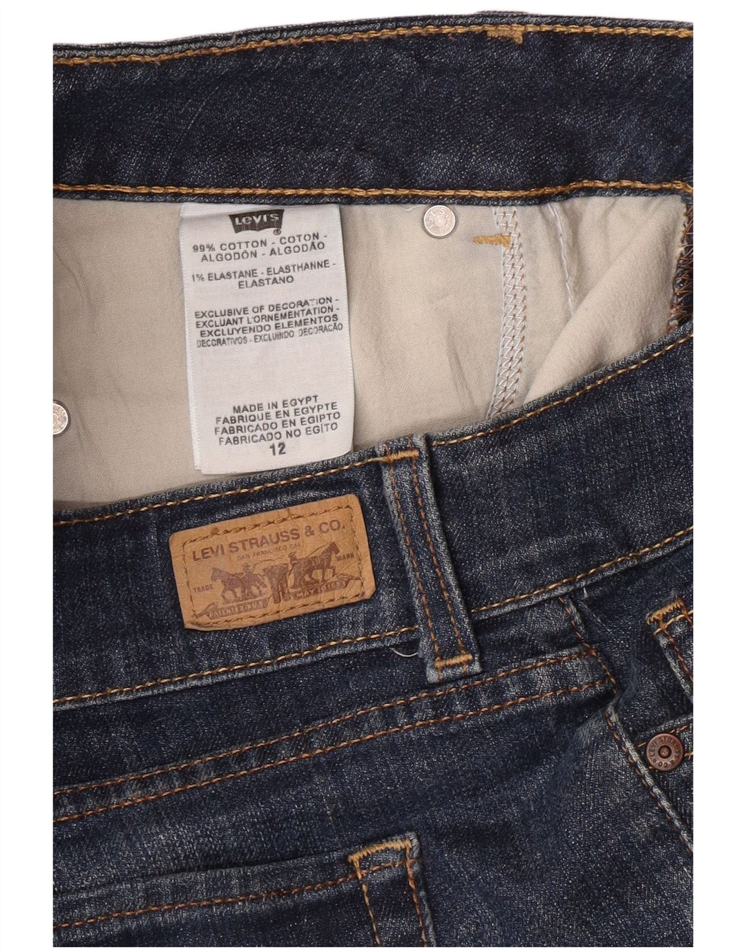 LEVI'S Jeans rectos para mujer US 12 grande W34 L32 algodón azul