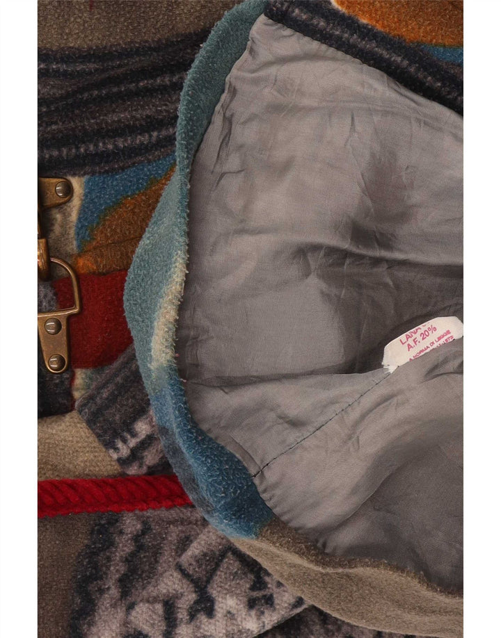 Vintage mujer Fleece Utility Gilet Reino Unido 42 XL Patchwork multicolor