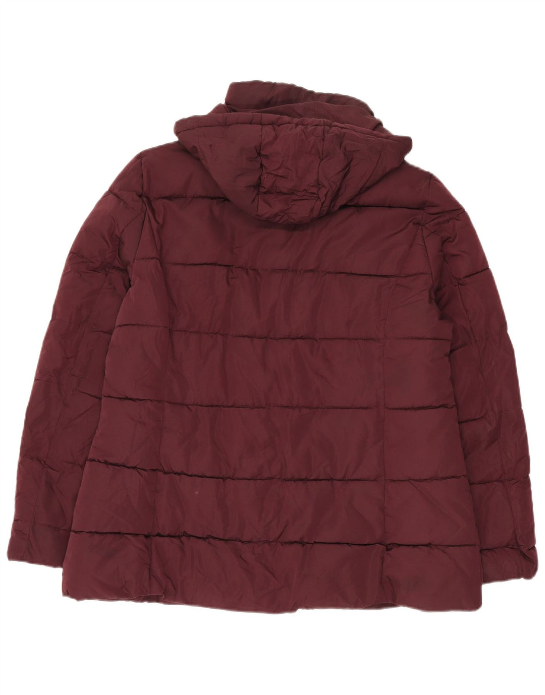 Tommy Hilfiger Chaqueta acolchada con capucha para mujer UK 46 Grande Poliéster burdeos