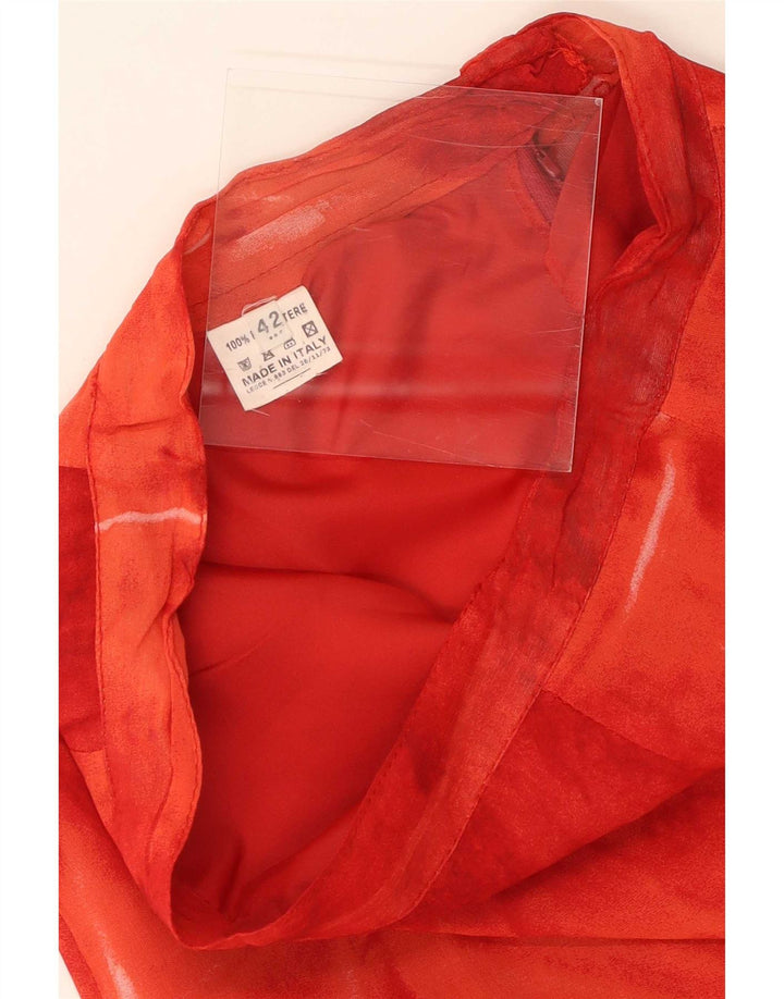 Falda midi vintage para mujer IT 42 Mediana W26 Rojo Tie Dye Poliéster