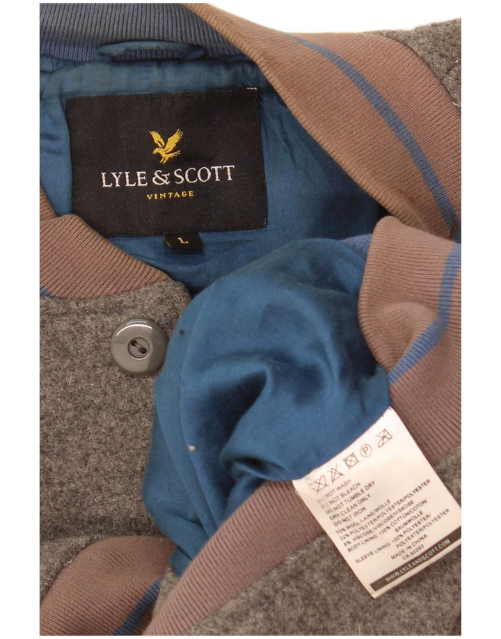 Lyle & Scott Chaqueta Bomber para Niños 13-14 Años Grande Lana Gris