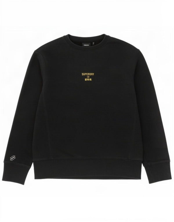 Superdry Hombre Sudadera De Corte Holgado Jersey Pequeño De Algodón Negro