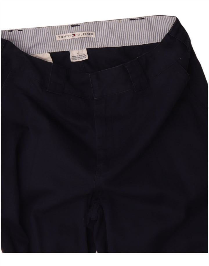 TOMMY HILFIGER Pantalones chinos con corte de bota para mujer US 12 Large W32 L30 Azul marino