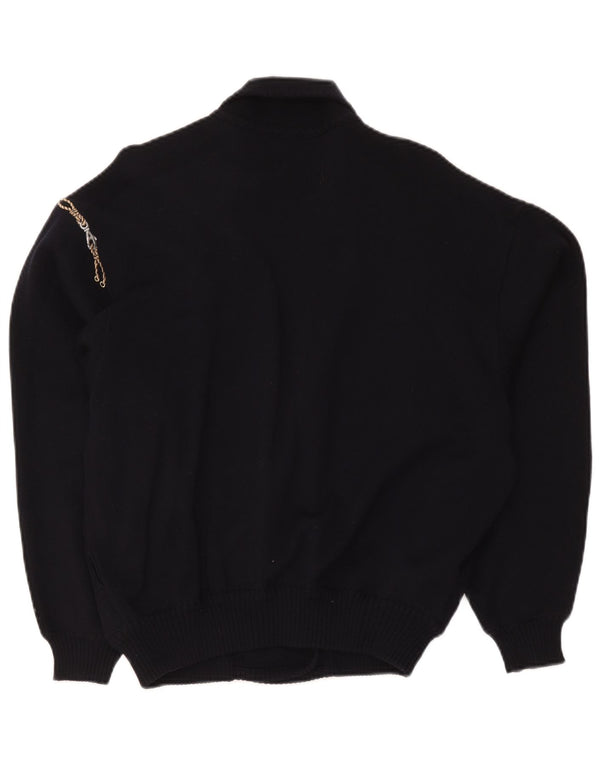 Les Copains Cárdigan para Mujer UK 40 XL Lana Azul Marino