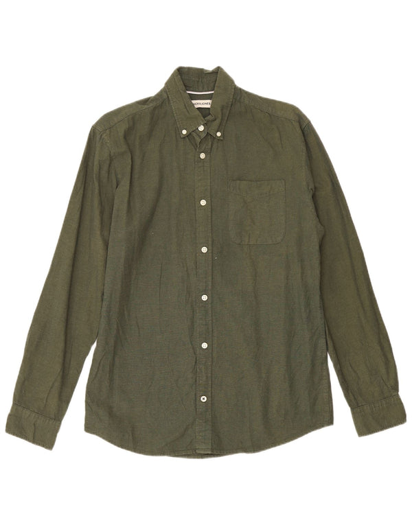 Camisa Jack & Jones Hombre Verde Medio Algodón