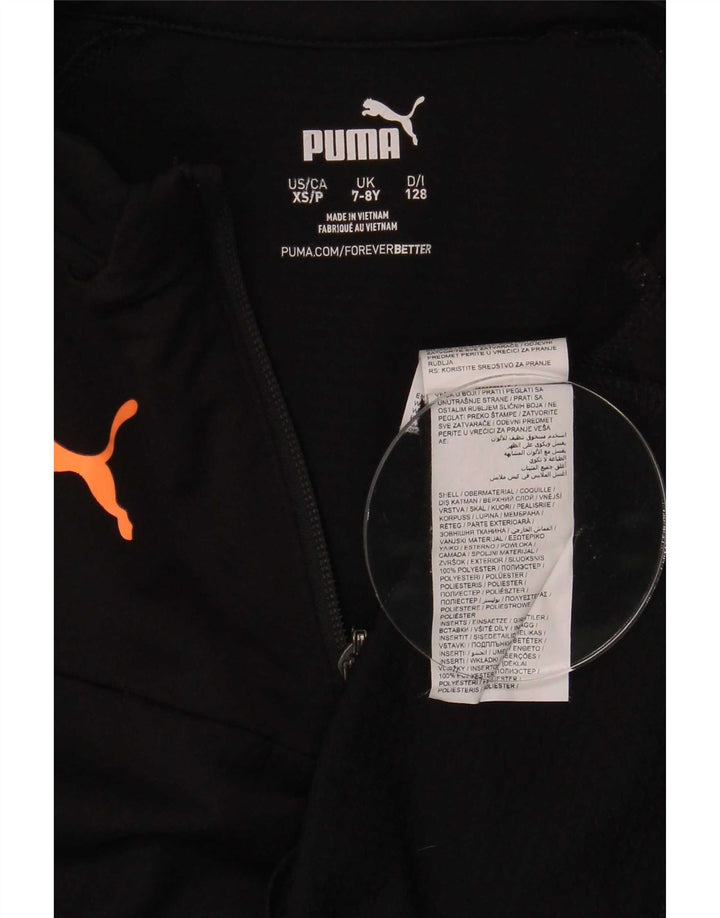 Puma - Chándal para niño con cremallera y cuello, 7-8 años, poliéster negro