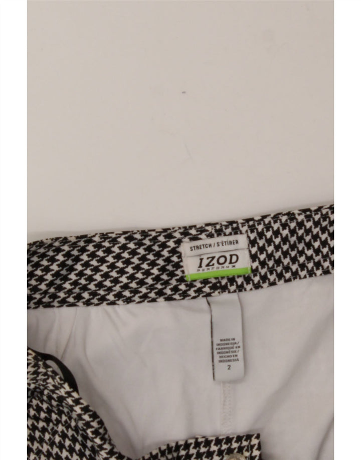IZOD Womens A-Line Skirt US 2 XS W30 Black Houndstooth Polyester Vintage Izod and Second-Hand Izod from Messina Hembry 