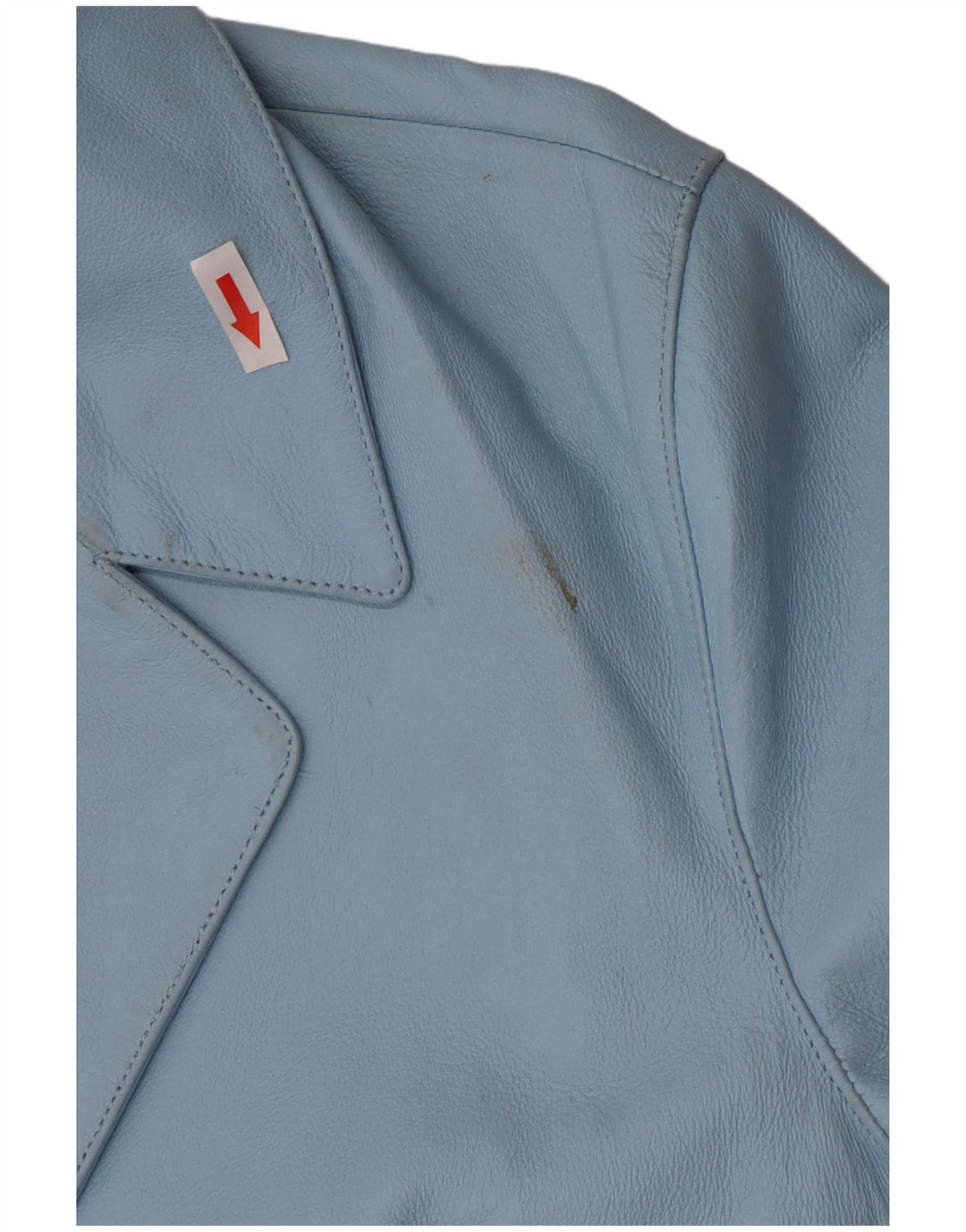 Vintage mujer 2 botones cuero Blazer chaqueta Reino Unido 16 cuero azul grande
