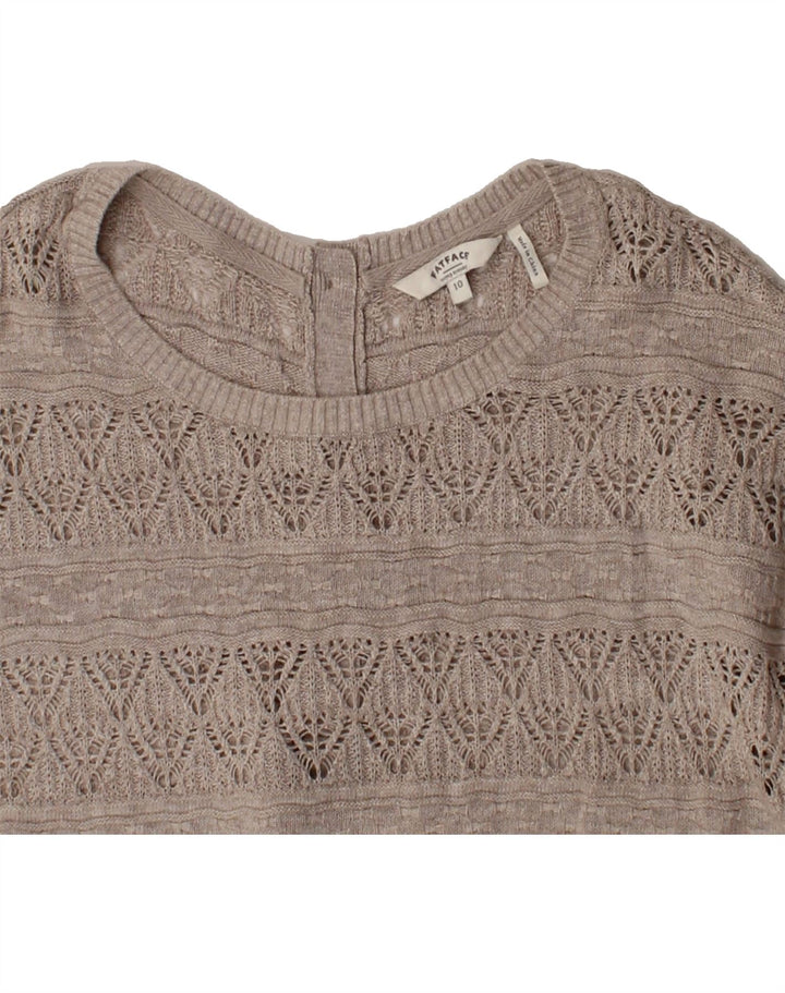 FAT FACE Womens Oversized Short Sleeve Cardigan Sweater UK 10 Small  Grey Vintage Fat Face and Second-Hand Fat Face from Messina Hembry 