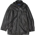 Vintage chaqueta de cuero para hombre Reino Unido 38 cuero negro medio