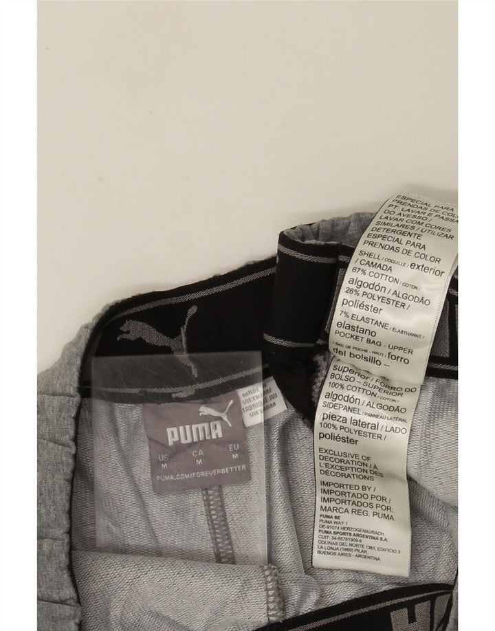 Pantalones cortos deportivos Puma para hombre de algodón color block en gris medio