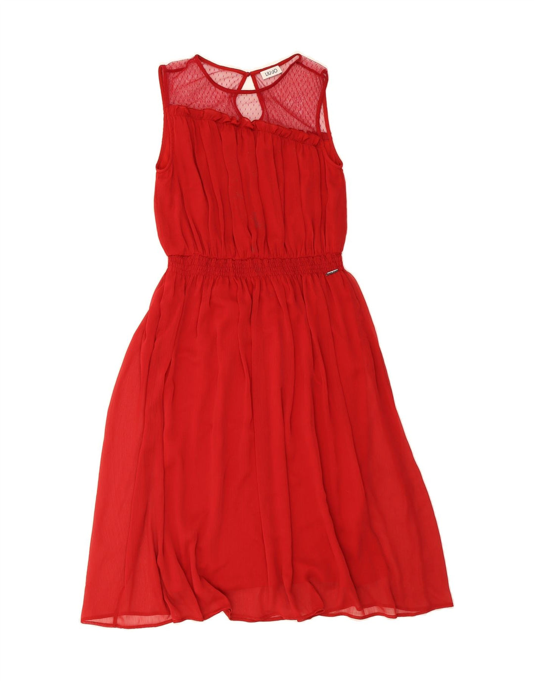 LIU JO Womens Ruffle Front Sleeveless A-Line Dress IT 44 Medium Red Vintage Liu Jo and Second-Hand Liu Jo from Messina Hembry 