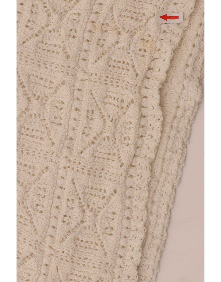 Zara Blusa De Ganchillo Extragrande para Mujer Top UK 10 Small White Cotton
