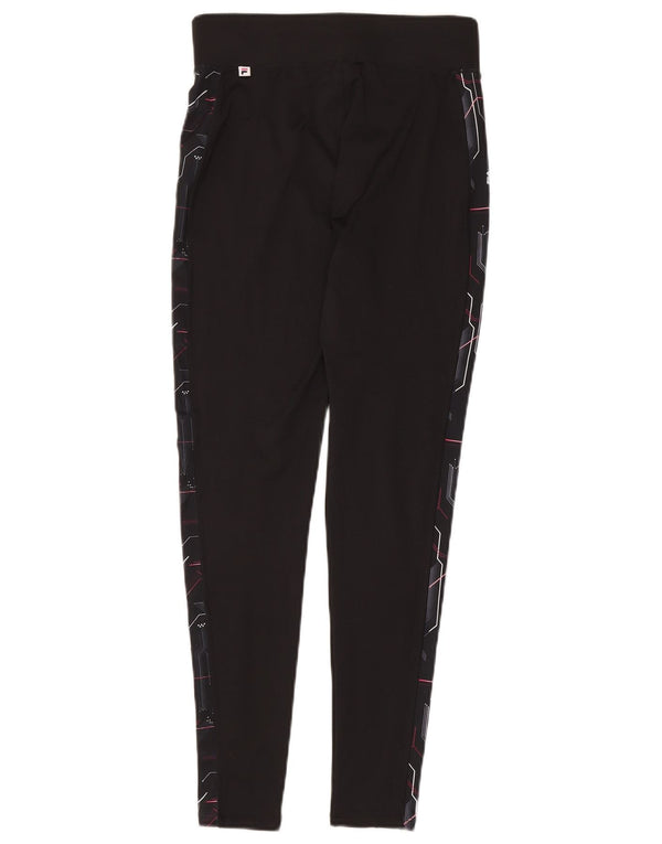 Fila Leggings gráficos para mujer UK 44 Poliéster geométrico negro mediano
