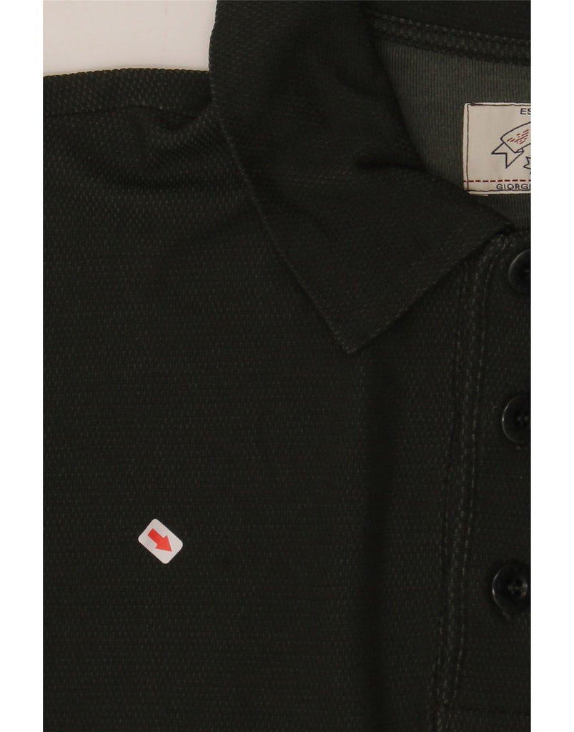 ARMANI Mens Polo Shirt Medium Green Viscose Vintage Armani and Second-Hand Armani from Messina Hembry 