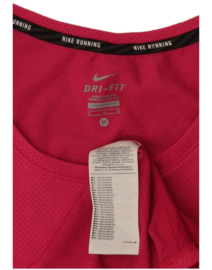 Nike Camiseta Dri Fit para Mujer Top UK 12 Poliéster Rosa Mediano