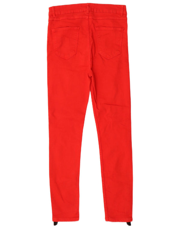 Zara Womens Skinny Jeans EU 40 Medium W30 L28 Red Colourblock Cotton