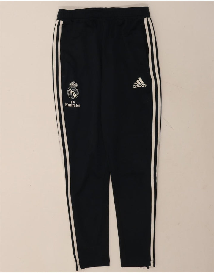 Adidas Hombre Real Madrid Chándal Pantalones Pequeños Negro Poliéster