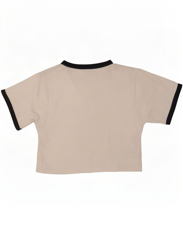 Ellesse Camiseta corta gráfica para mujer UK 6 XS Blanco Colorblock