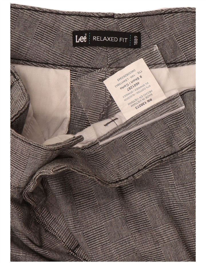 LEE Pantalones casuales de ajuste relajado para mujer US 8 Medium W32 L29 Gray Check