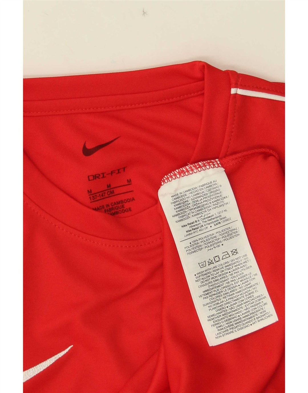 Nike Camiseta Dri Fit para niños 10-11 años Mediano Rojo Poliéster
