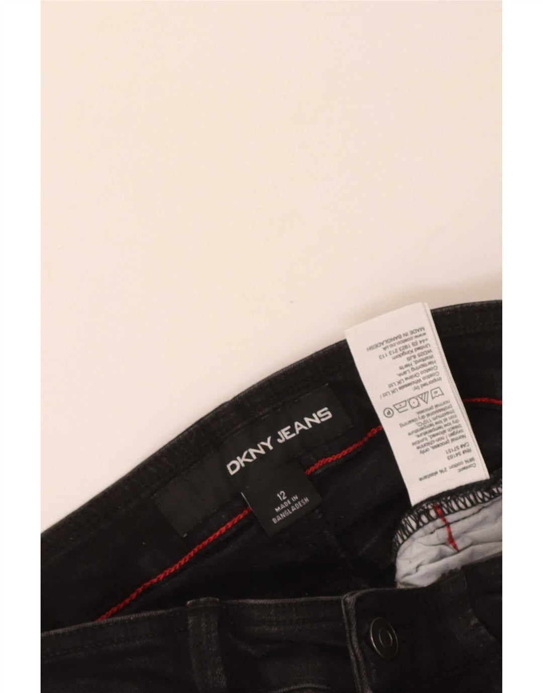 Dkny Pantalones cortos de mezclilla para mujer US 12 grande W30 algodón negro