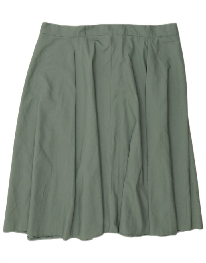 Falda plisada regular vintage para mujer W40 2XL Poliéster verde