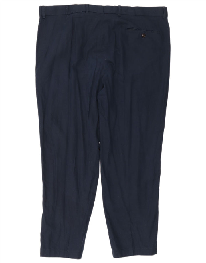 Marks & Spencer Pantalón chino regular para hombre W40 L31 Lino azul marino