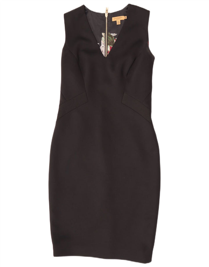 Ted Baker Vestido ajustado sin mangas para mujer Talla 3 Mediano Poliéster negro