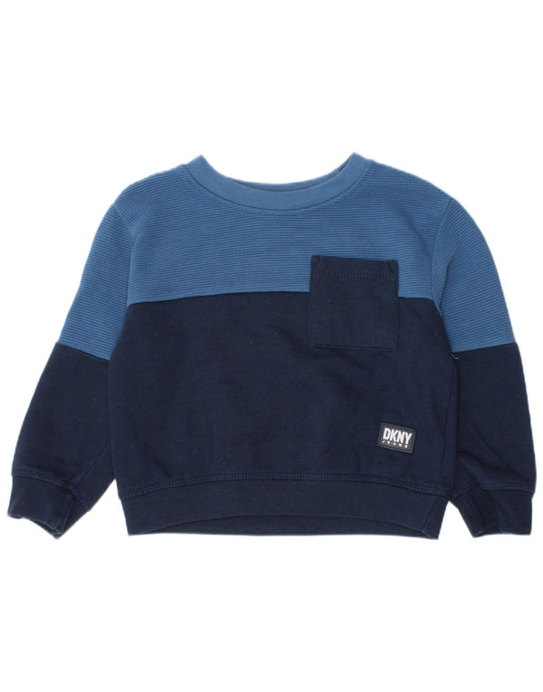 Dkny Sudadera con gráfico para bebé niño, jersey, 18-24 meses, color azul marino