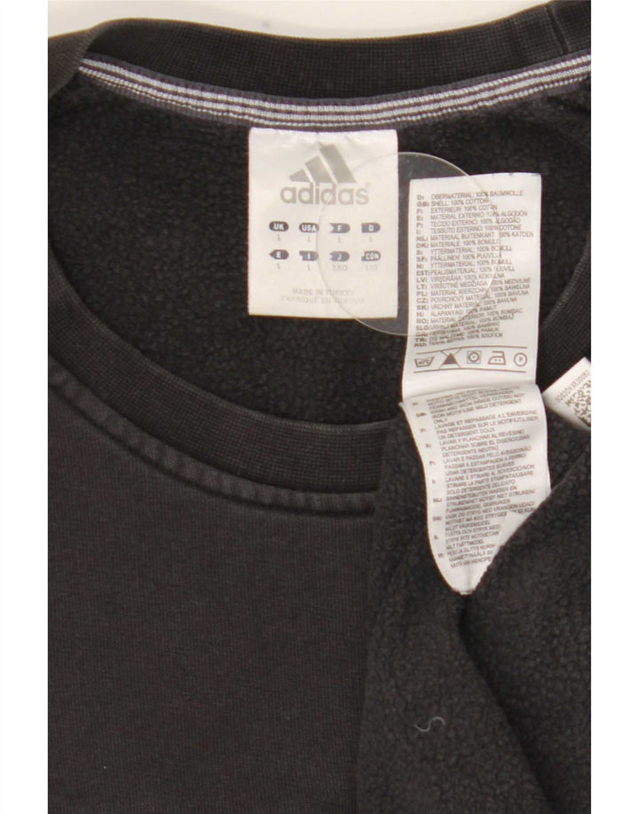 Adidas Hombre Sudadera Gráfica Jumper Grande Algodón Negro