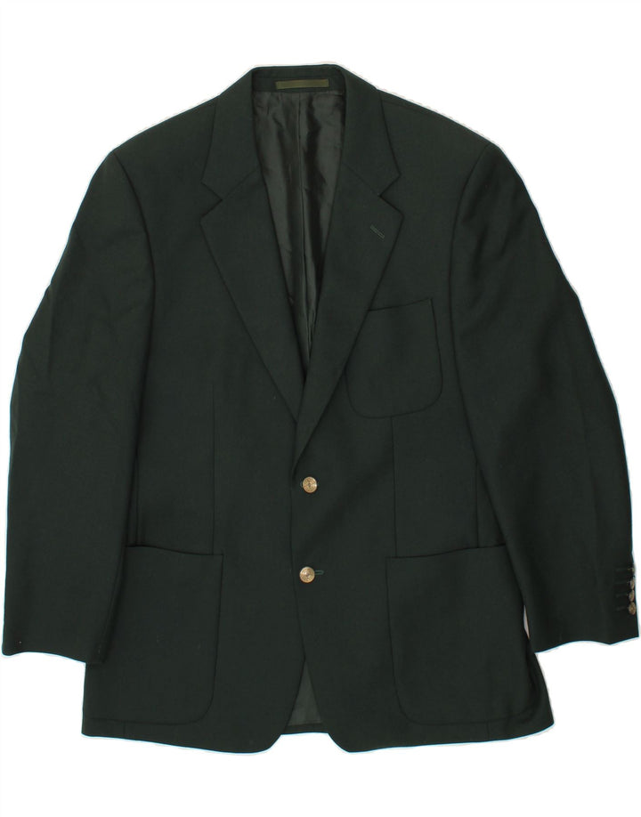 DOUGLAS Mens 2 Button Blazer Jacket IT 50 Large Green Wool Vintage Douglas and Second-Hand Douglas from Messina Hembry 