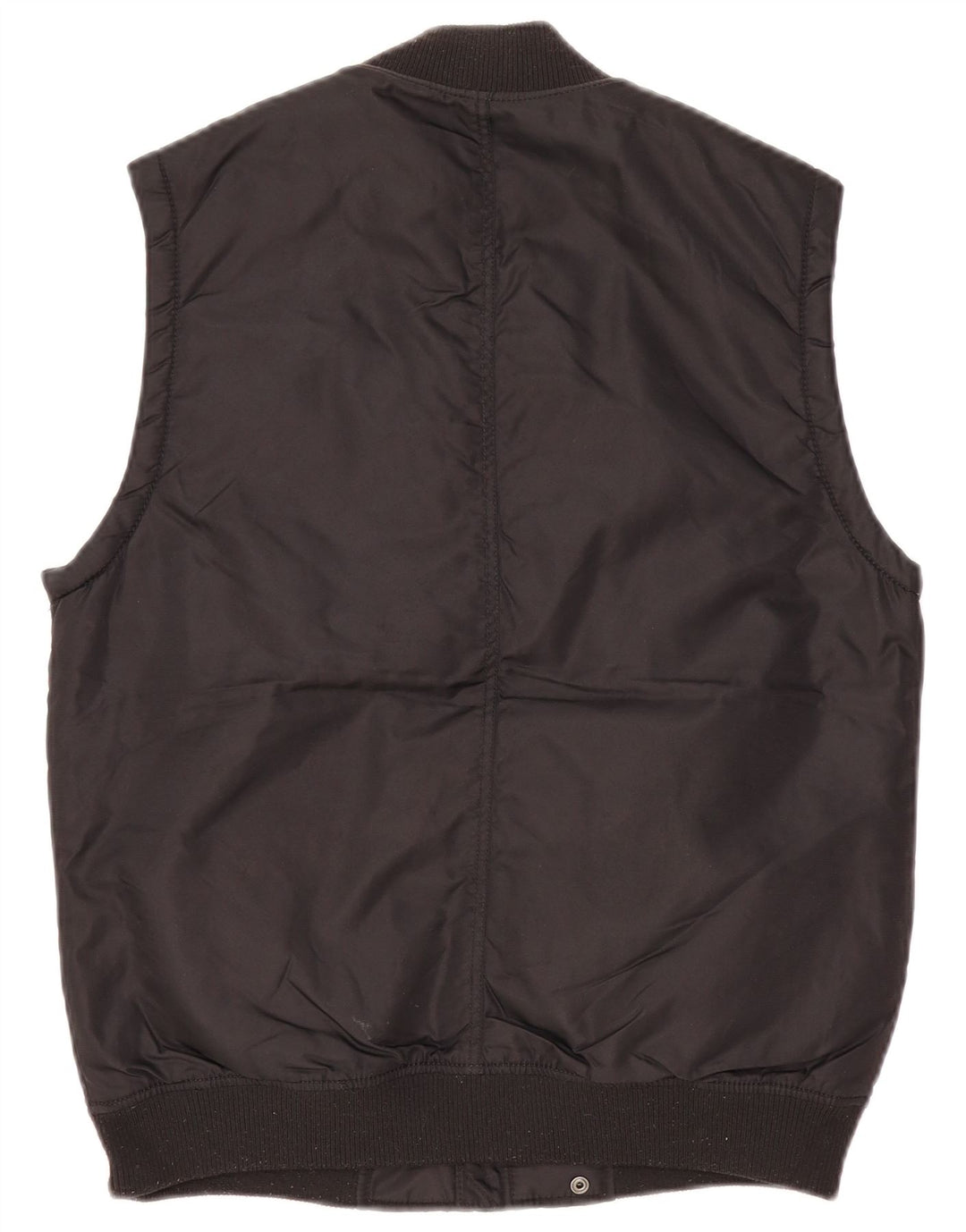 Zara Mens Utility Gilet UK 36 Pequeño Nylon Negro