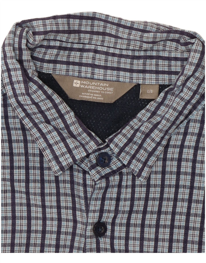 Camisa de manga corta para hombre de Mountain Warehouse con cuadros azules grandes