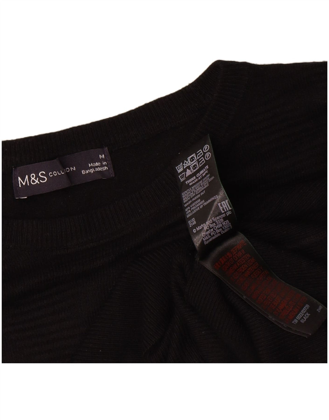 Marks & Spencer Suéter tipo jersey con cuello barco para mujer UK 40 Viscosa negra mediana