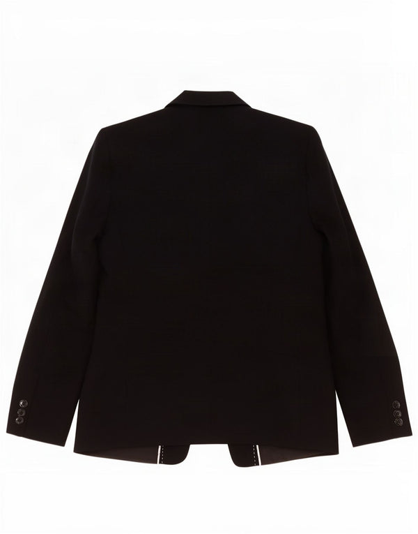 Marks & Spencer Womens 1 Button Blazer Jacket UK 14 Medium Black Polyester