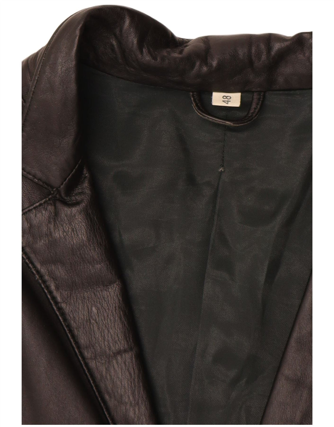 Chaqueta de cuero vintage para mujer IT 48 XL Negro