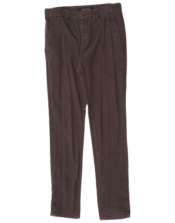 Zara Pantalón chino slim para hombre EU 36 XS W29 L31 Algodón gris