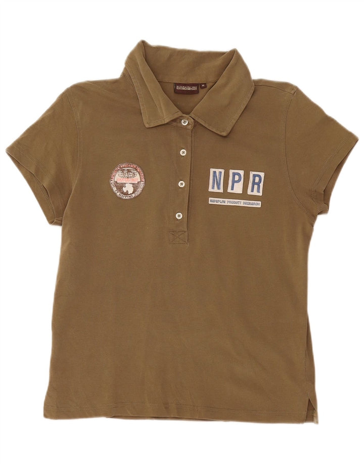 NAPAPIJRI Polo gráfico para mujer UK 42 Medium Khaki