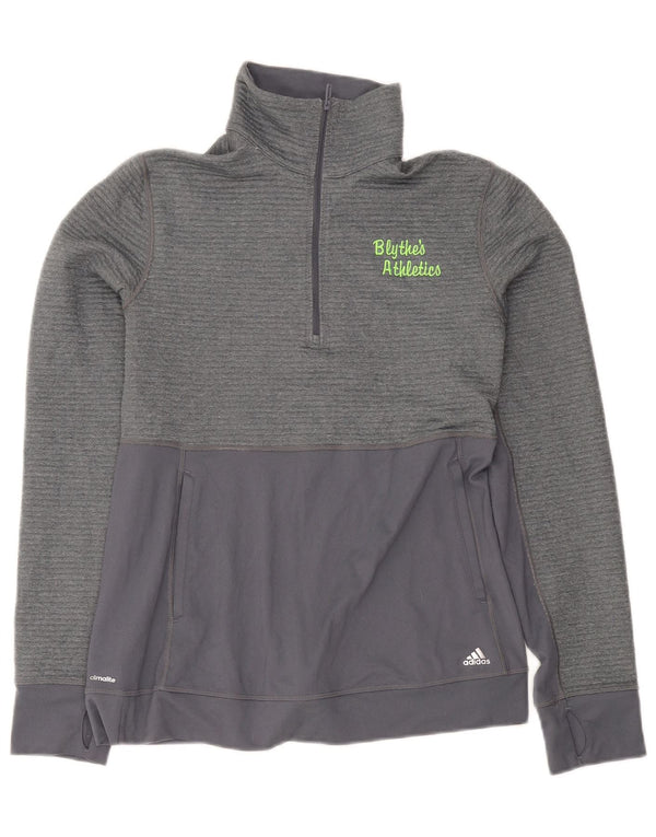 Adidas Mujer Climalite Jersey Chándal Top UK 12/14 Gris Medio