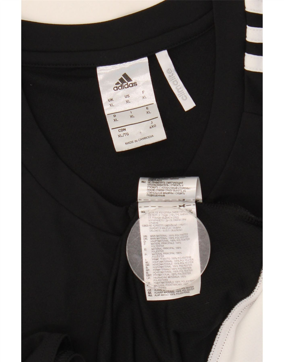 Adidas Hombre Climalite Camiseta Top XL Negro Colorblock Poliéster