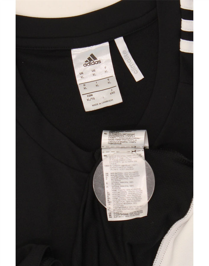 Adidas Hombre Climalite Camiseta Top XL Negro Colorblock Poliéster