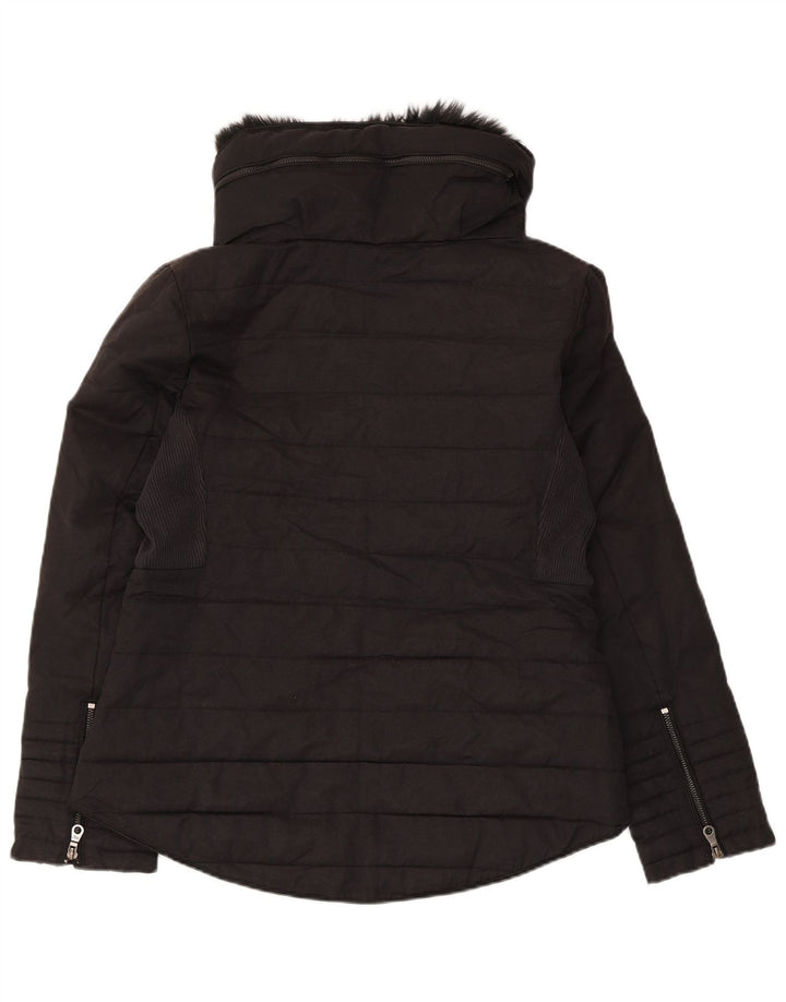 MINT VELVET Chaqueta acolchada para mujer UK 12 Mediana Algodón negro
